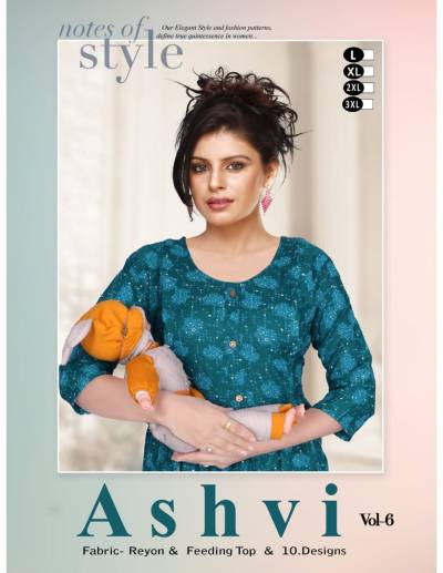 ASHVI VOL.6 BY BEAUTY QUEEN DESIGNER REYON KURTIS WHOLESALER IN INDIA